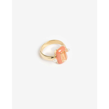 Anillo Metal Esmaltado Dorado