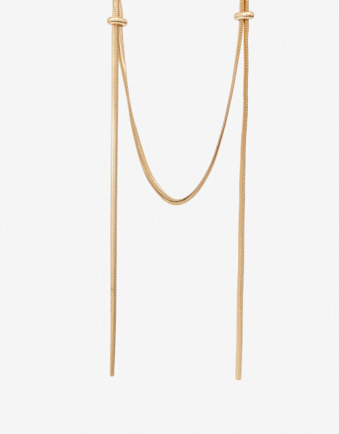 Collares Largos Metal Collar Largo De Metal - Dorado