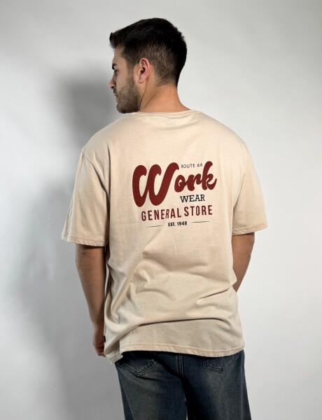 Remera oversize con estampa Ponce Beige