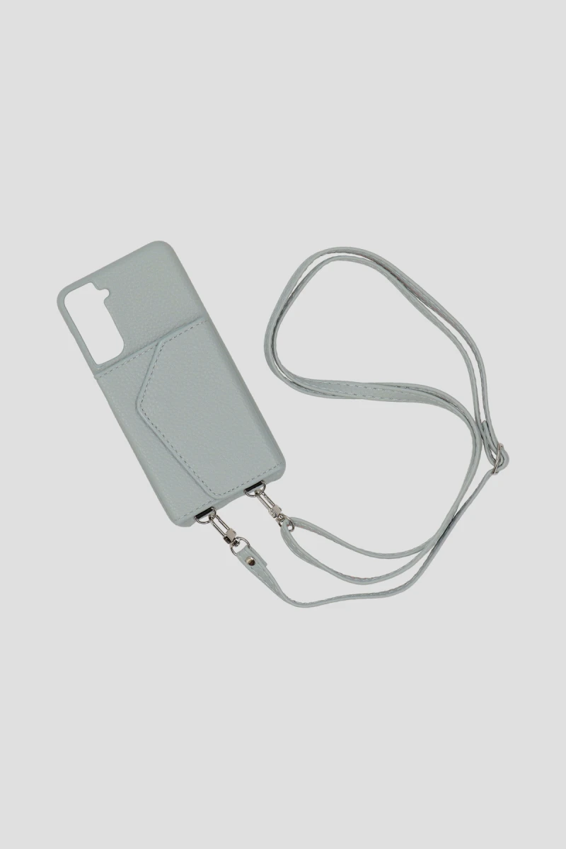 Funda Samsung S23 Con Billetera Y Cadena - Gris 