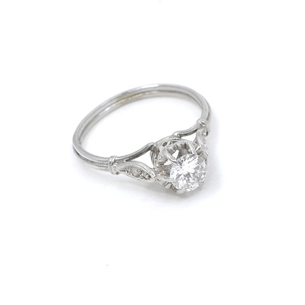 Anillo Antiguo En Oro 18K, Brillantes Y Diamantes 