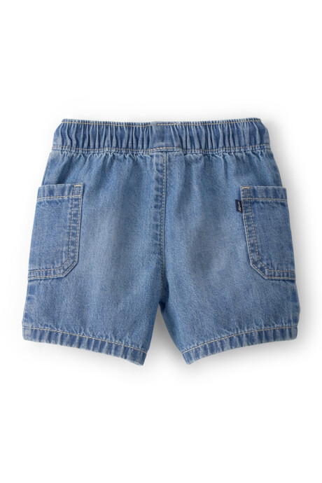 Short jean con cintura elástica Sin color