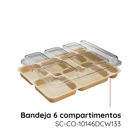 Tapa para Bandeja 6 compartimentos 36x25,4x2,9 cm Tapa para Bandeja 6 compartimentos 36x25,4x2,9 cm