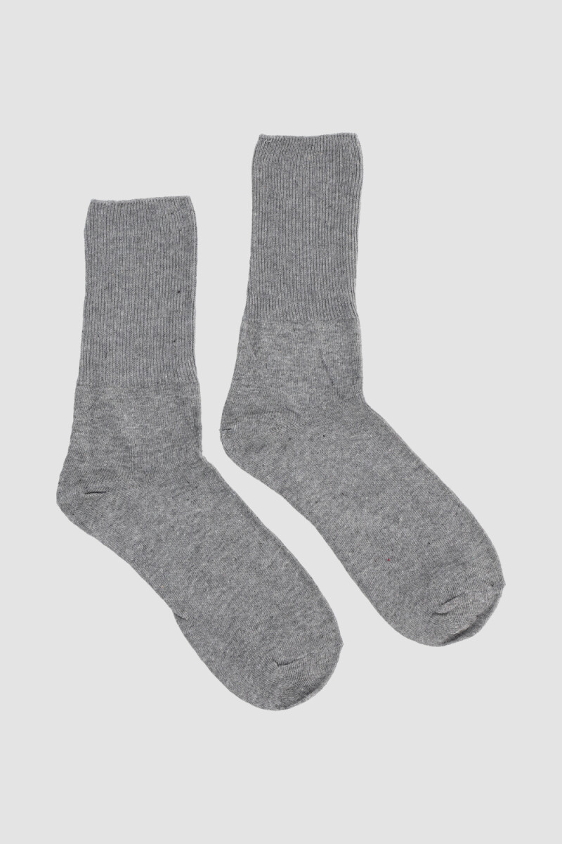 Medias lisas con puño especial que no aprieta Gris melange