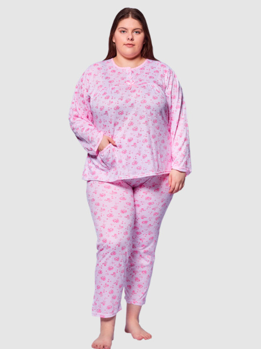 Pijama manga larga Italia - Rosa 