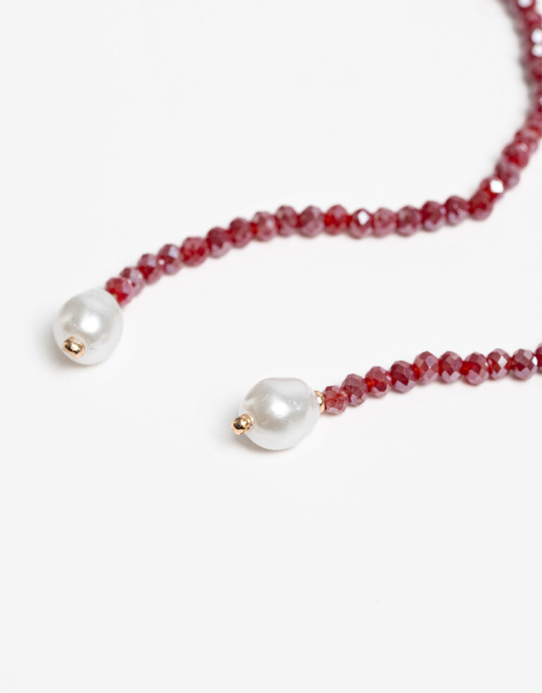 Collares Largos Color Collar Largo Beads - Rojo Burdeaux