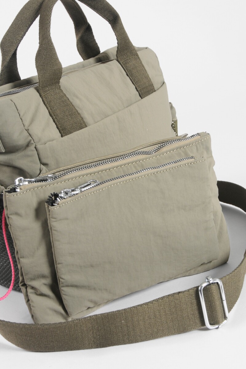 Bandolera bolsillo removible verde oliva