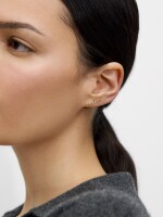 Pendientes Línea Con Circonias - Plata De Ley 925 dorado