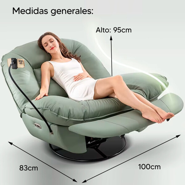 Descripción: Sillón Poltrona Mecedora Reclinable Con Soporte Para Celular POLTRONA CUERINA NARANJA MANUAL