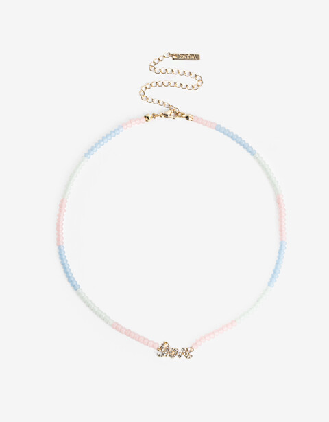 Collares Cortos Color Collar Corto Love Para Niñas - Dorado