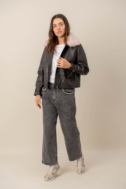 Campera cuero Thar Marrón