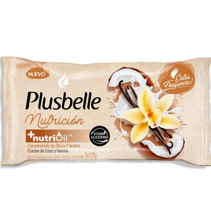 PLUSBELLE JABON PACK X 3 NUTRICION 125GR única