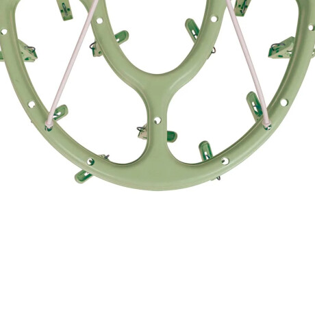 Mini Tendedero Ovalado 24 Palillos Plásticos para Ropa Mor Verde