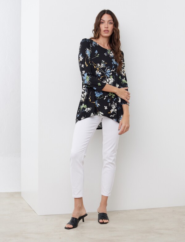Blusa Flores NEGRO/MULTI