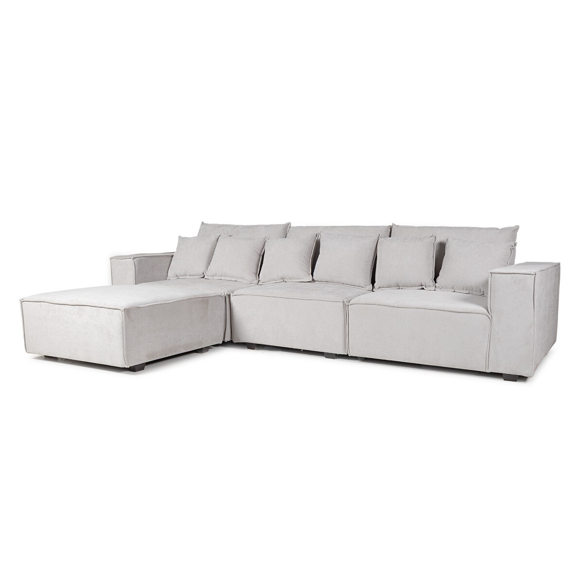 Sofá Modular Maia (4 módulos) - Tela Microfibra - 12073 (Greige) 