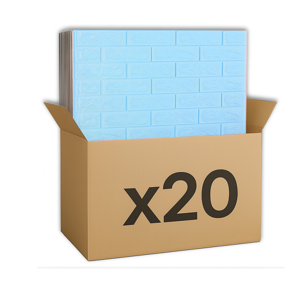 Placas Autoadhesivas Para Revestimiento Simil Ladrillo x20 Celeste