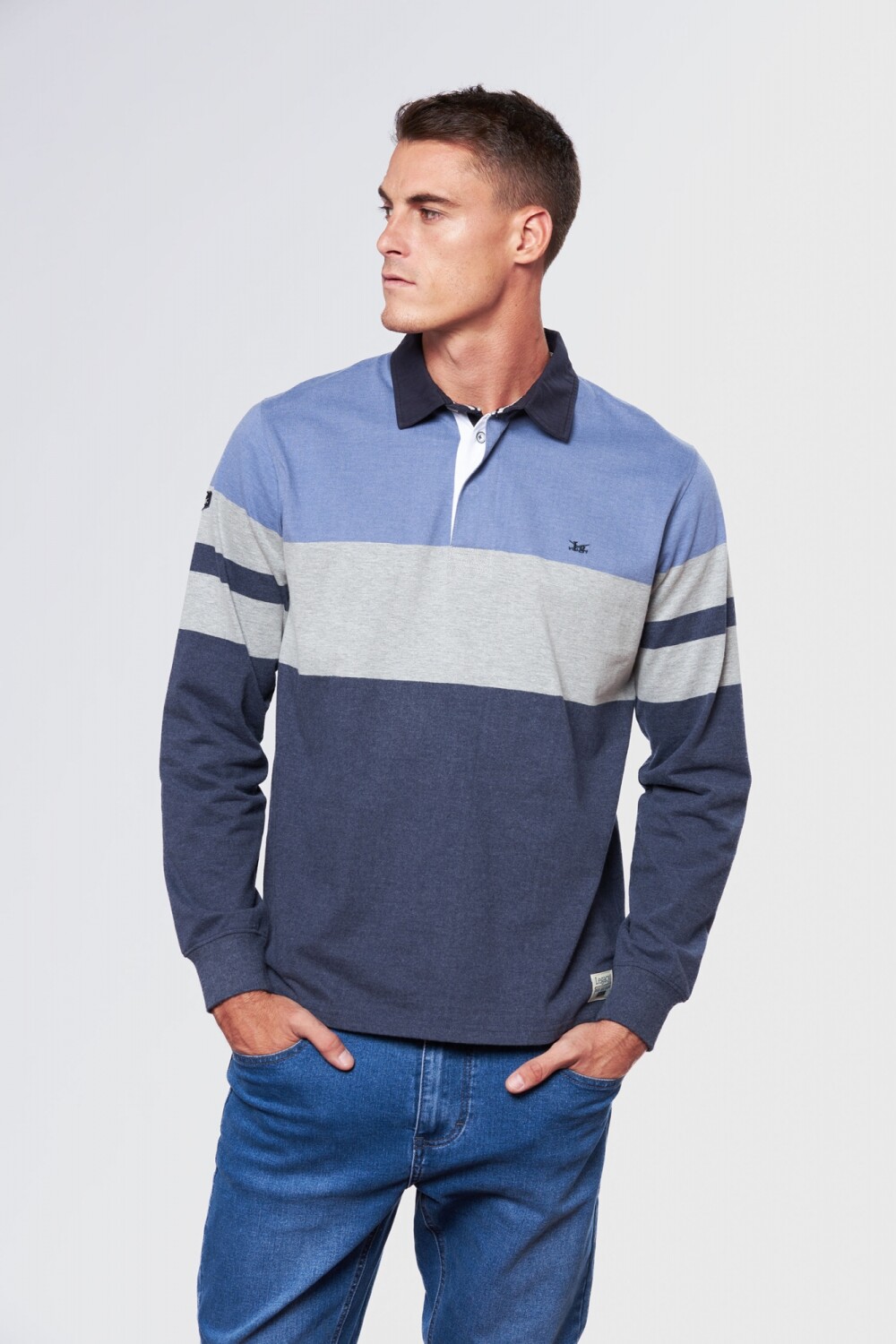 REMERA POLO RAYADA Denim