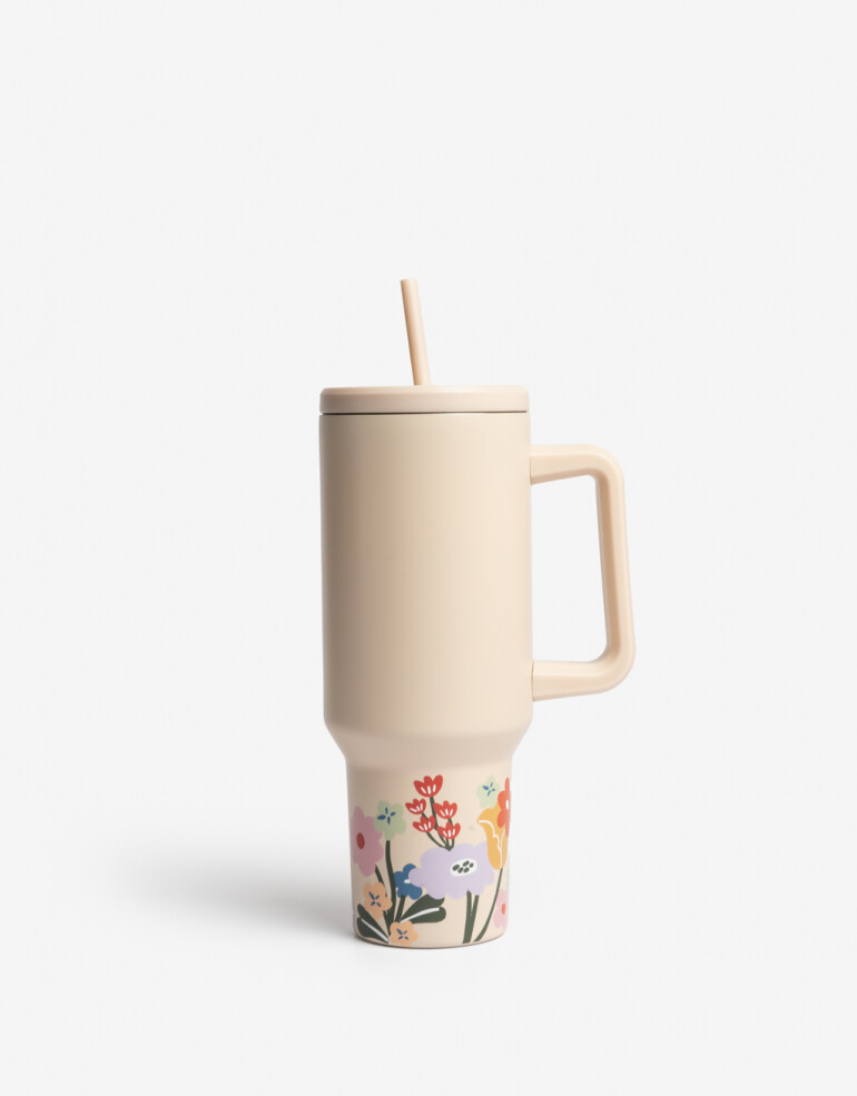 Artículos cocina Vasos Vaso Metálico Floreado - Combinacion Multicolor