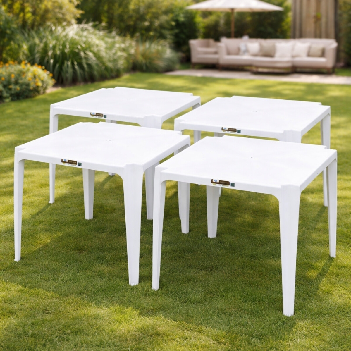 Set x4 Mesa cuadrada 70 x 70 cm Bela Vista - BLANCO 