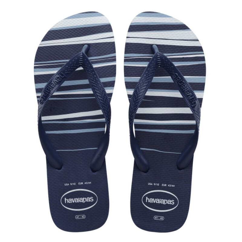 Ojotas de Hombre Havaianas Top Basic Azul Marino - Blanco