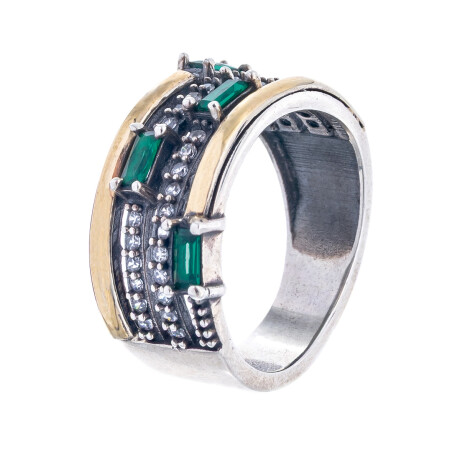 Anillo de plata 925 y double con circonias Anillo de plata 925 y double con circonias