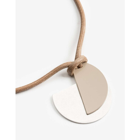 Collar Largo Cordón Chapones Plateado Plata Cepillada Mate