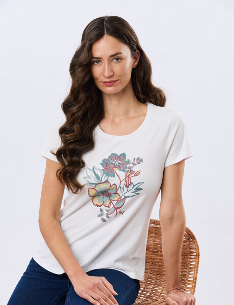 REMERA ESTAMPADA DE ALGODÓN Blanco