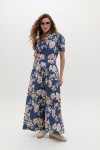 Camisa Athina en Lino Blue Poppy Print