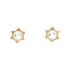 Caravanas Perlas base estrella- Oro bajo - Perla española- CA8225 conperla