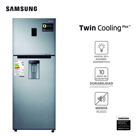 HELADERA SAMSUNG 394-L TOP FREEZER 394L RT38K598CSL SILVER