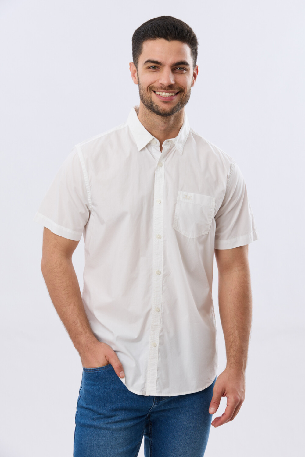 CAMISA LISA DE ALGODÓN Blanco