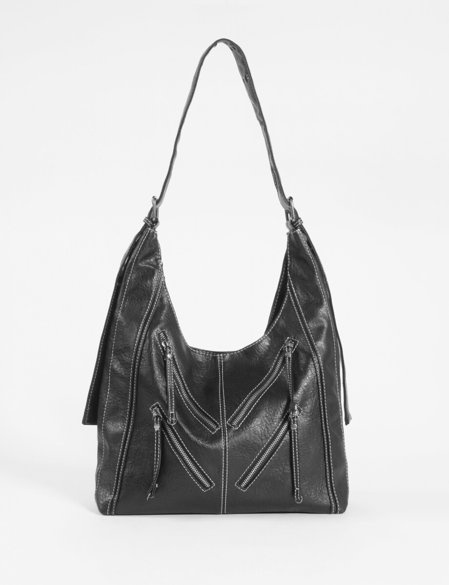 Cartera soft ojalillos - negro 