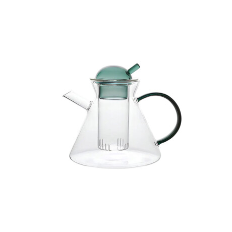 Tetera de vidrio borosilicato tapa y asa de color - 800ml Verde