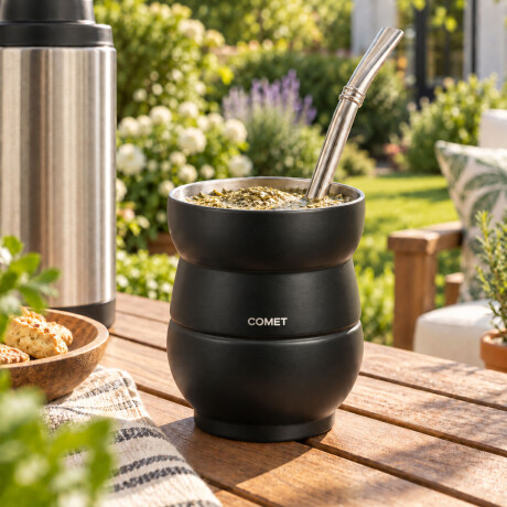 Mate Chico con Doble Pared en Acero Inoxidable 140Ml Comet Negro