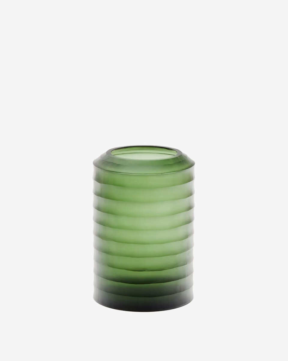 Jarrón Bunce de vidrio reciclado verde - 25 cm 