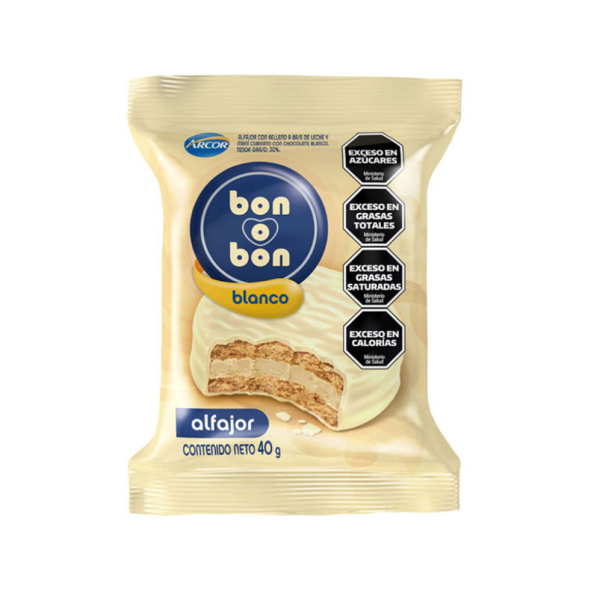 Alfajor Bon O Bon Simple Blanco 