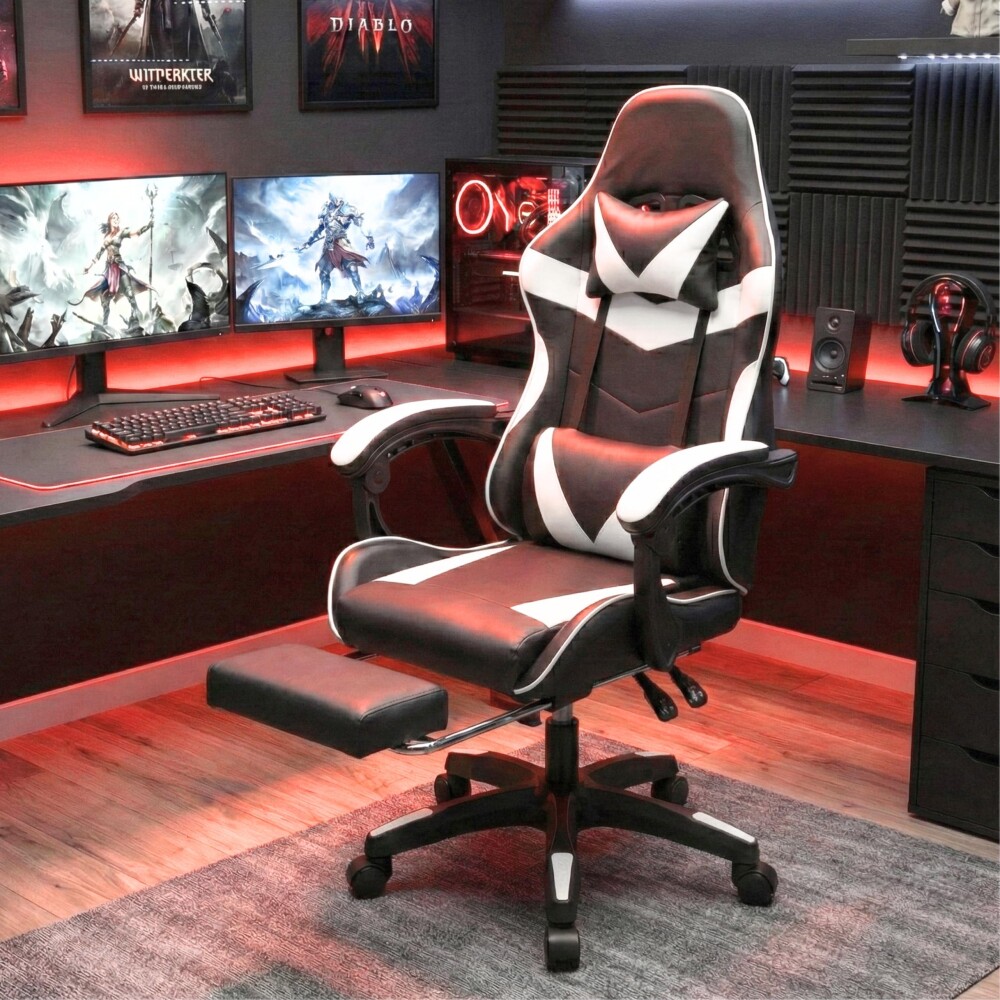 Silla Gamer Gaming Ergonomica Reclinable - PU Blanco