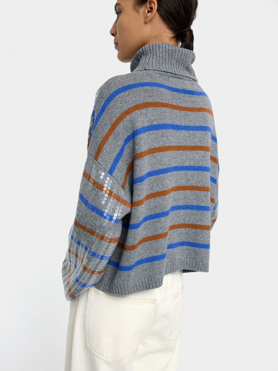 Jersey De Punto A Rayas Con Lentejuelas multicolor