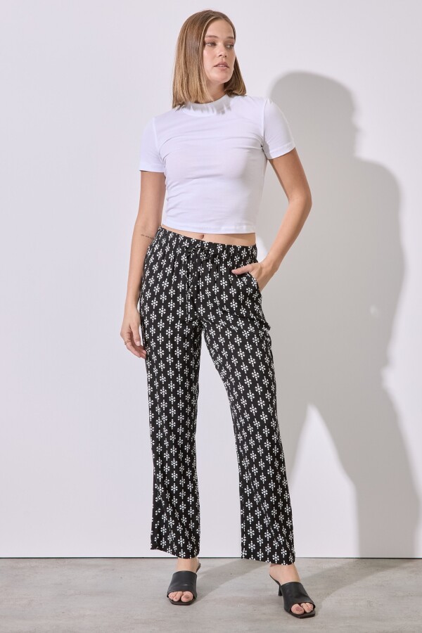 Pantalon Print BLANCO/NEGRO