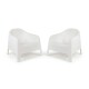 Set de 2 Silla Plastico Skarpo Jardin Liso Blanco
