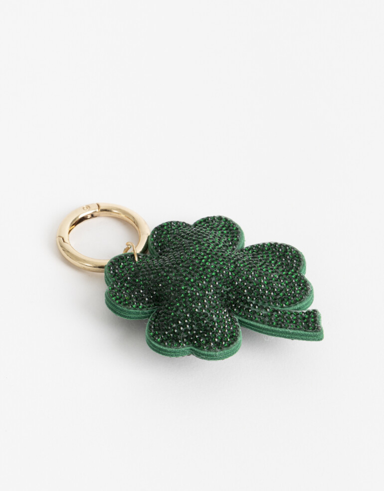 Llavero Strass Llavero Y Bag Charm Trébol Strass - Verde Medio