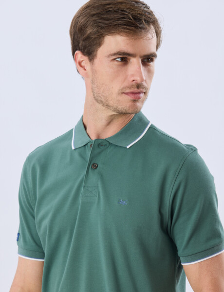 REMERA POLO LISA PIQUÉ Verde Oscuro
