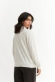 Sweater media polera con puños BLANCO