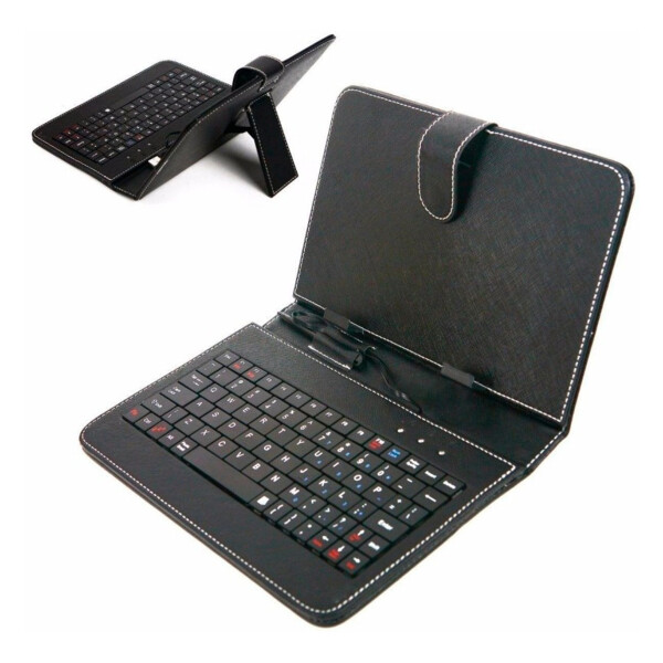 Funda Estuche Con Teclado Para Tablet 7 8 9 Pulgadas Variante Siete Negro