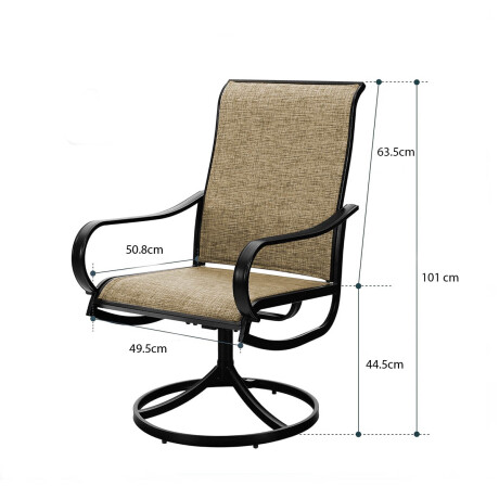 Set X2 Silla Jardin Patio Giratoria 360 Reclinable Beige