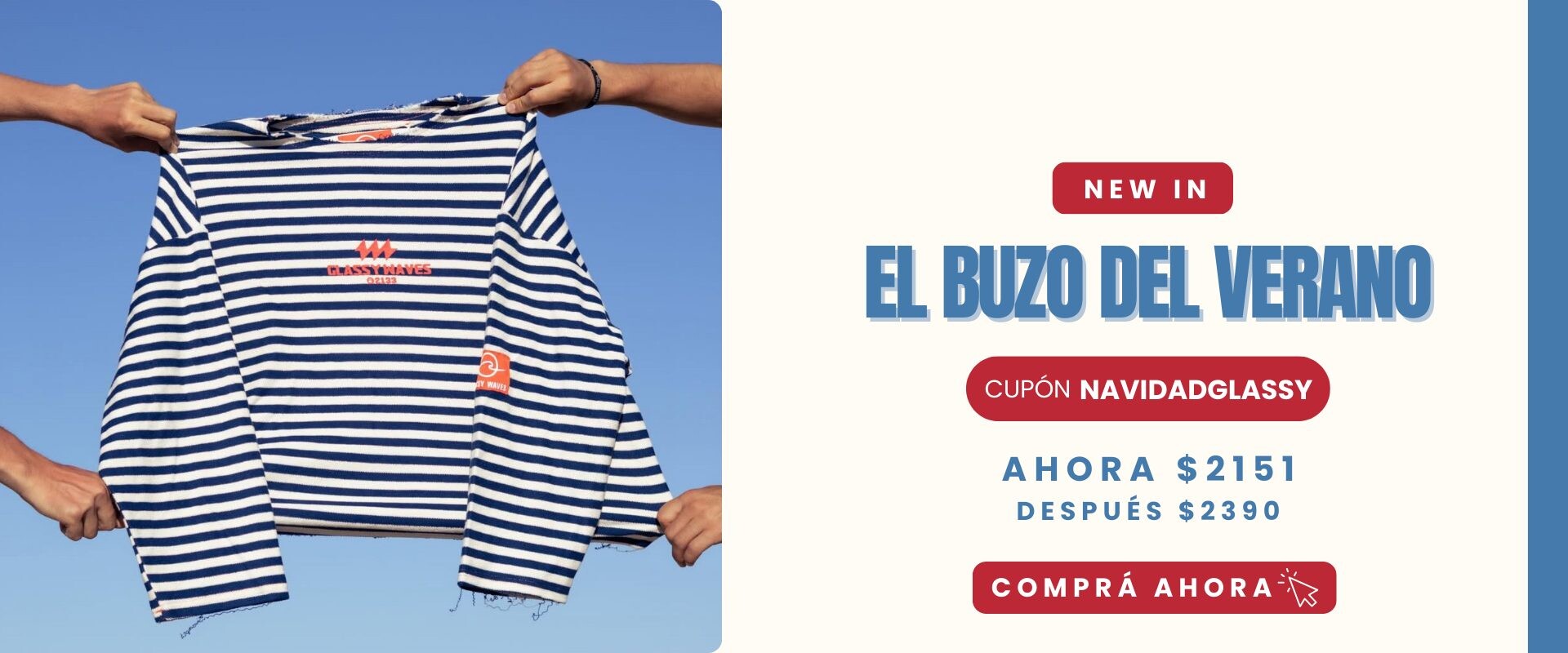 Banner promocional buzo Marinero