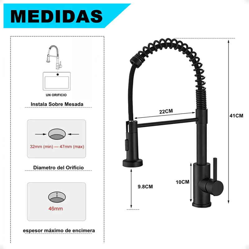 Canilla Monocomando Extensible de Cocina con Soporte Canilla Monocomando Extensible de Cocina con Soporte