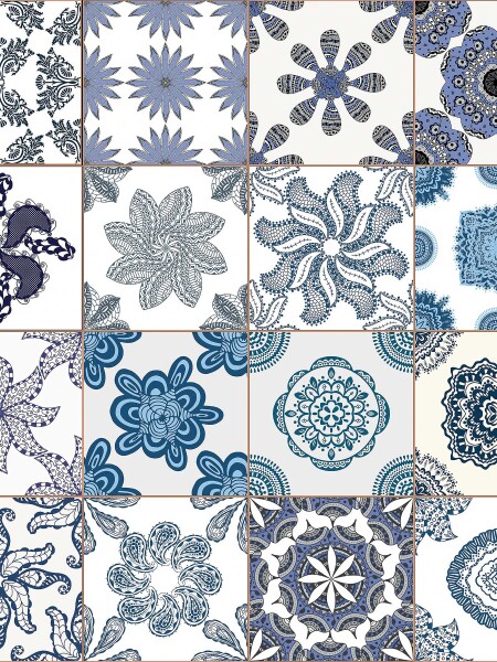WALLPOPS BLUE AZULEJOS WINSOWS FILM N/A