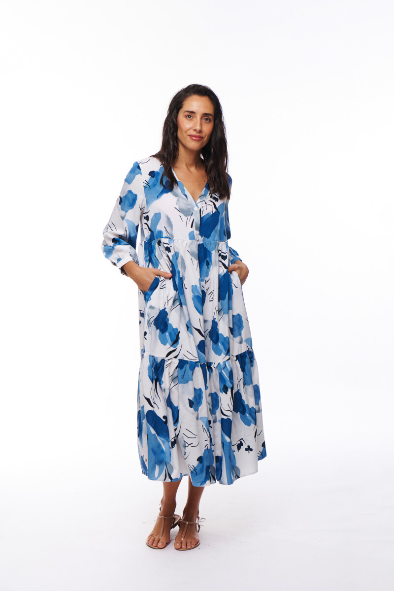VESTIDO MELANIA ESTAMPADO CRUDO