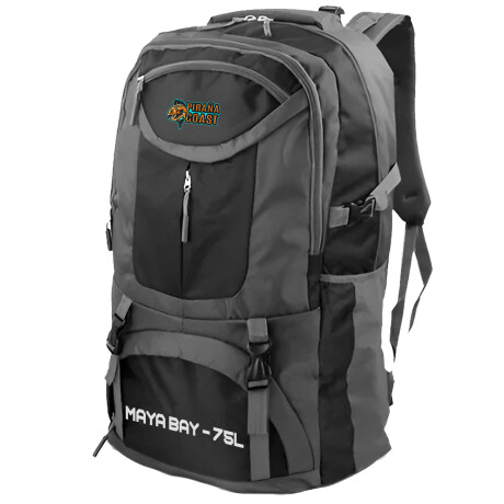 Mochila Camping Maya Bay 75 L + Riñonera Trekking Negro